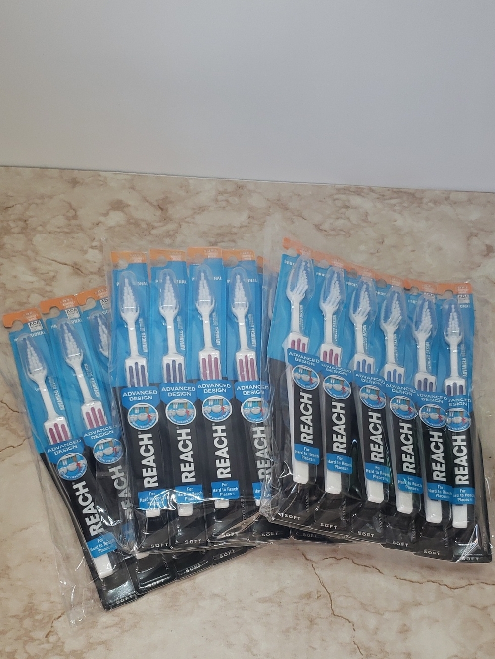 REACH Advanced Design Toothbrushes Soft Compact Head  Pink & Blue Bundle